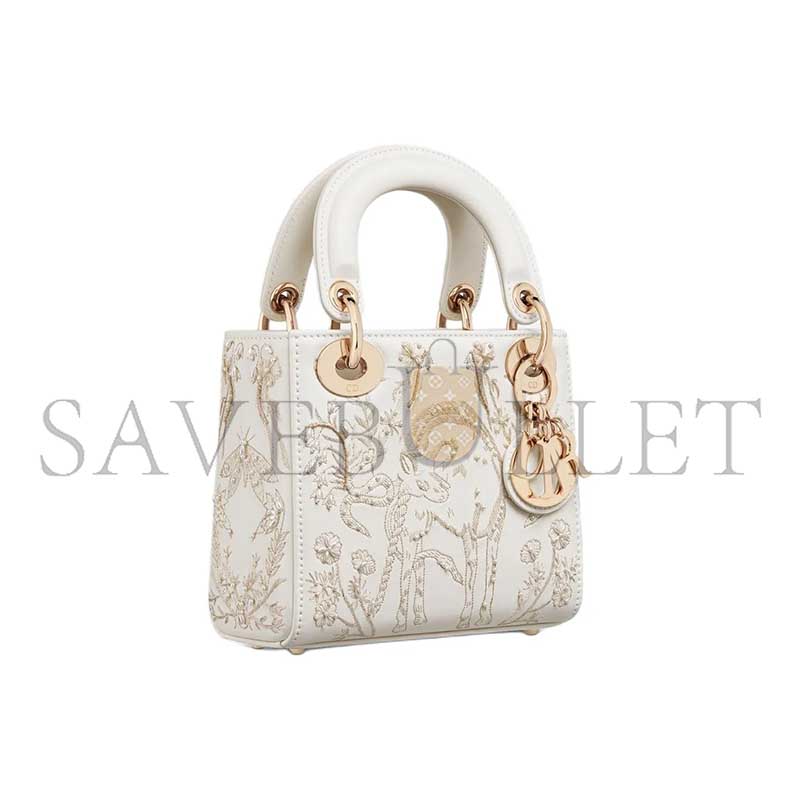 D*or lady embroidered crossbody tote bag mini m0505oinx-m941 (17*15*7cm)